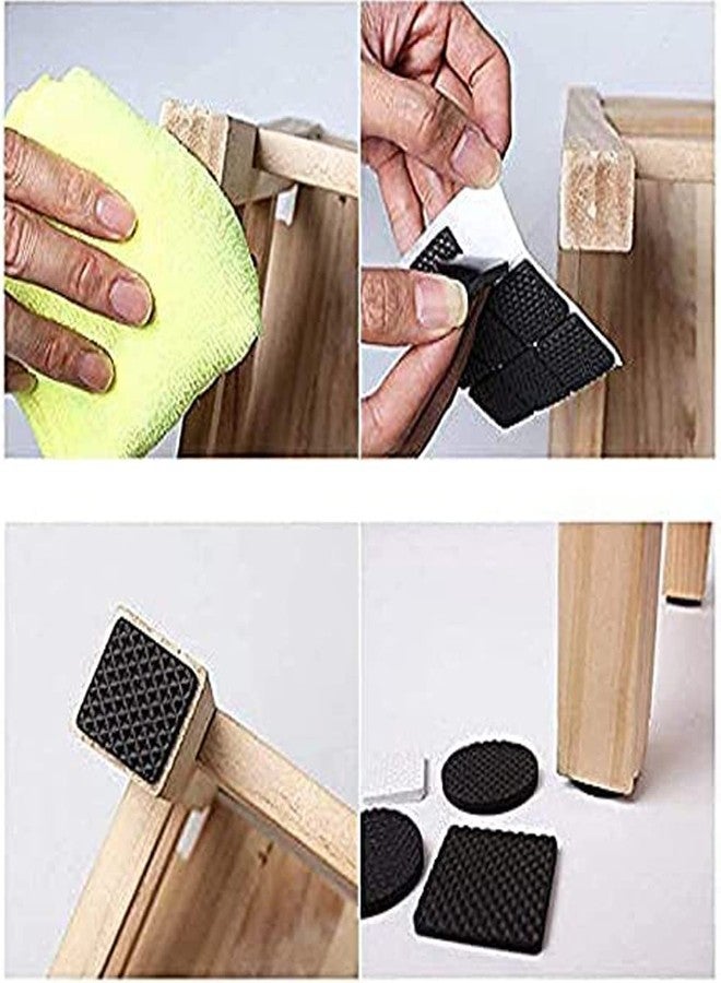 SpiderJuice 18Pc Self Adhesive Black Square Soft EVA Like Rubber Furniture Protection Non Slip Anti Skid Scratch Proof Buffer Bumper Floor Noise Insulation Bush Leg Pads Guards - Image 4